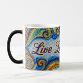Live Laugh Love mosaic color morphing ceramic mug (Gauche)