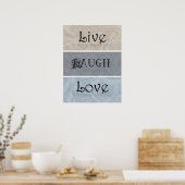 Live Laugh Love Neutrals Poster (Keuken)