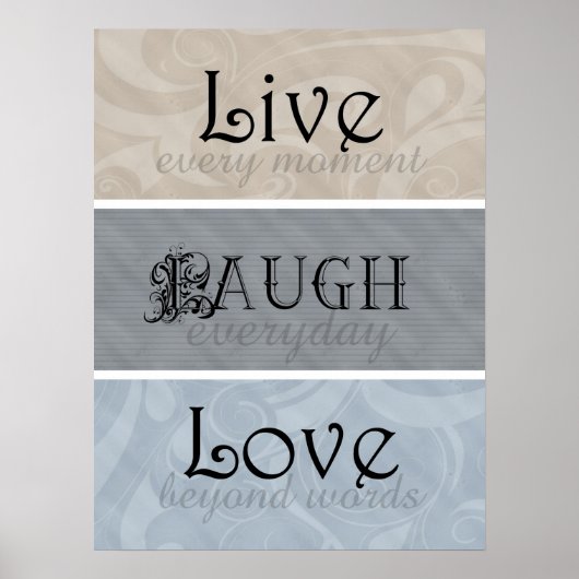 Live Laugh Love Neutrals Poster (Voorkant)