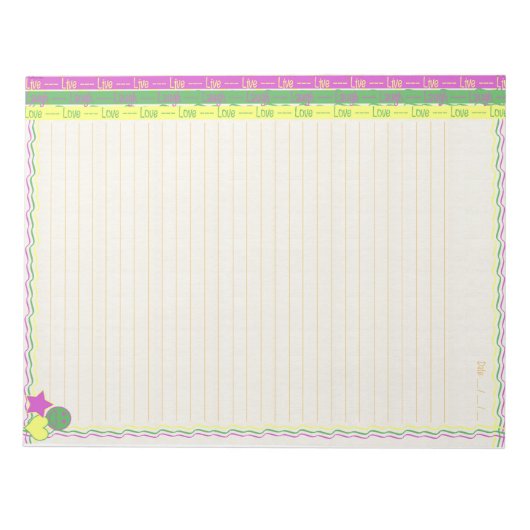 Live, Laugh, Love Notitieblok (Voorkant)