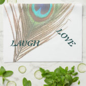Live Laugh Love Peacock Feather Cuisine Serviette (Plié)