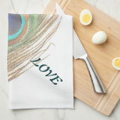 Live Laugh Love Peacock Feather Cuisine Serviette (Quart Plié)
