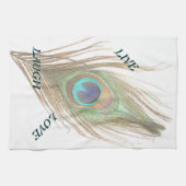 Live Laugh Love Peacock Feather Cuisine Serviette (Horizontal)