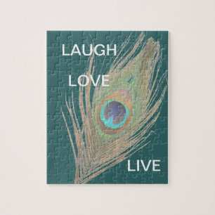 Live, Laugh, Love Peacock Feather Legpuzzel