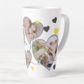 Live Laugh Love Photo Hearts Latte Mug (Angle droit)