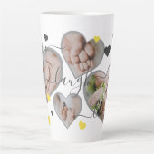 Live Laugh Love Photo Hearts Latte Mug (Devant)