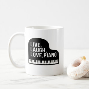 Live Laugh Love Piano Grand Piano Pianist Quote Koffiemok