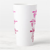 Live, Laugh, Love, Pink Ombre Boho Latte Mug (Devant)