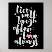 Live Laugh Love - Poster inspirant (Devant)