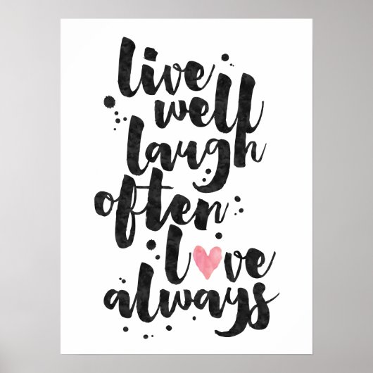 Live Laugh Love - Poster inspirant (Devant)