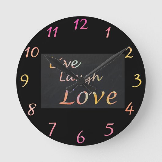 Live Laugh Love Ronde Klok (Voorkant)