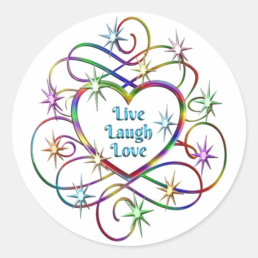 Live Laugh Love Ronde Sticker (Voorkant)