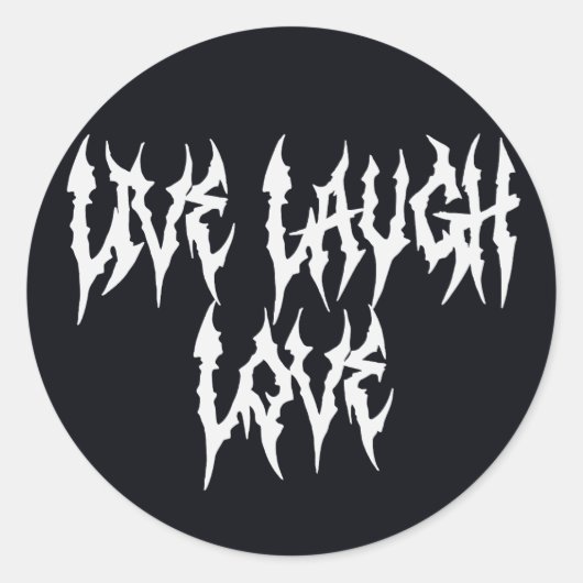 Live, Laugh, Love Ronde Sticker (Voorkant)