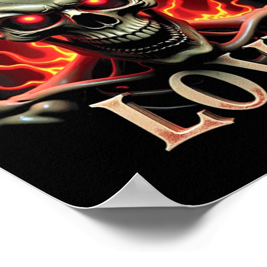 Live Laugh Love Skeleton Skull Enge Ironisch Grapp Poster (Hoek)