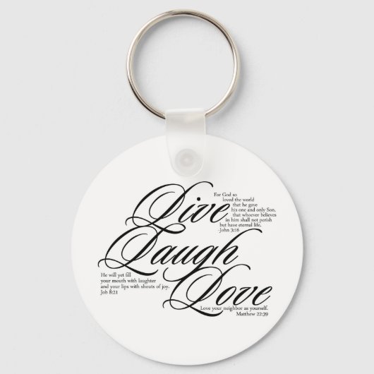 Live Laugh Love Sleutelhanger (Voorkant)