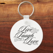 Live Laugh Love Sleutelhanger (Voorkant)