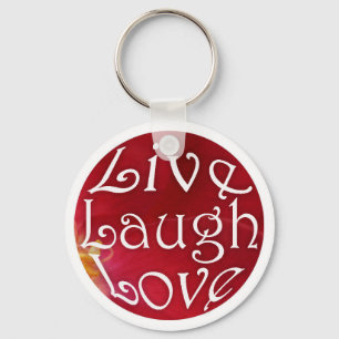 Live Laugh Love Sleutelhanger in Red