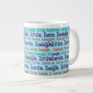 Live Laugh Love Smoedige woorden Blauwgroen Blauw Jumbo Mok