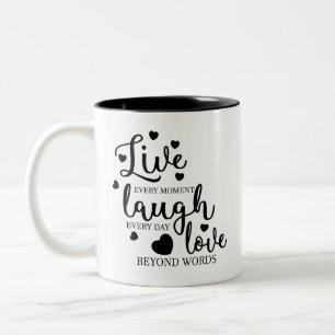 Live Laugh Love Tweekleurige Koffiemok