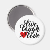 Live Laugh Love Valentijn Calligraphy | Magneet (Voorkant / Achterkant)