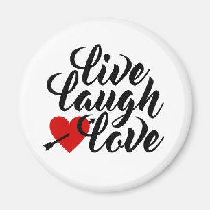 Live Laugh Love Valentijn Calligraphy Magneet