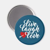 Live Laugh Love Valentijn Calligraphy | Magneet (Voorkant / Achterkant)