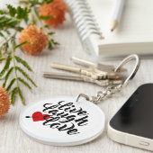 Live Laugh Love Valentijn Kalligrafie | Button Sle Sleutelhanger (Voorkant Rechts)