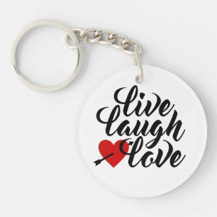 Live Laugh Love Valentijn Kalligrafie   Button Sle Sleutelhanger