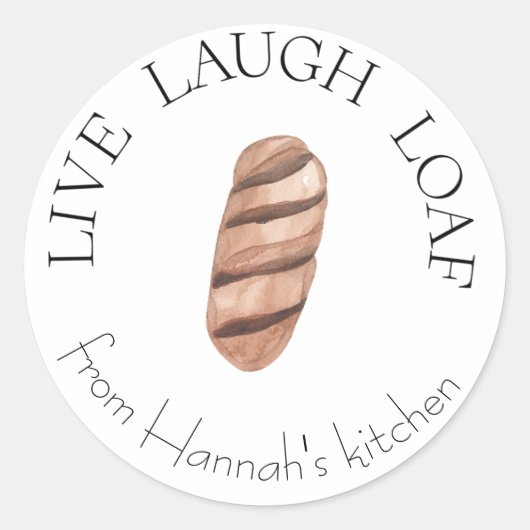 Live Laugh Pain de pain Le Étiquette de Baker (Devant)