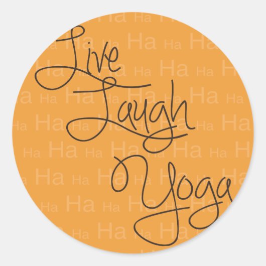 Live Laugh Yoga Ronde Sticker (Voorkant)