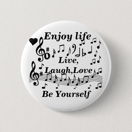 Live, Laught, Love_ Ronde Button 5,7 Cm (Voorkant)