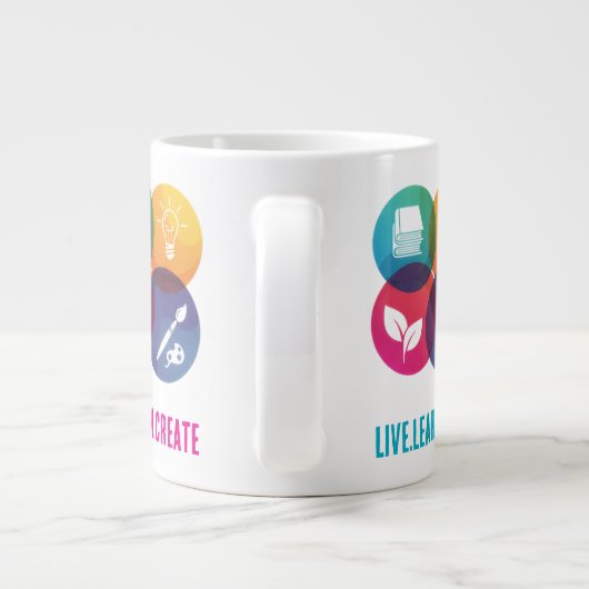 Live.Learn.Creëer Jumbo Coffee Mok (Achterkant)