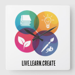 Live.Learn.Creëer Vierkante Klok