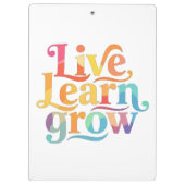 Live Learn Grow Klembord (Achterkant)