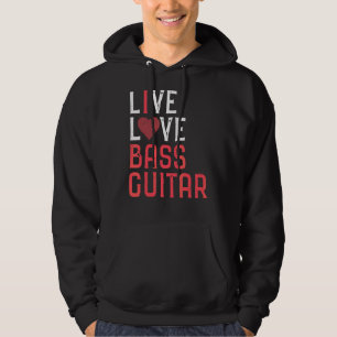 Live Liefde Bass Gitaar Graphic Vrouwen Mannen Bas Hoodie