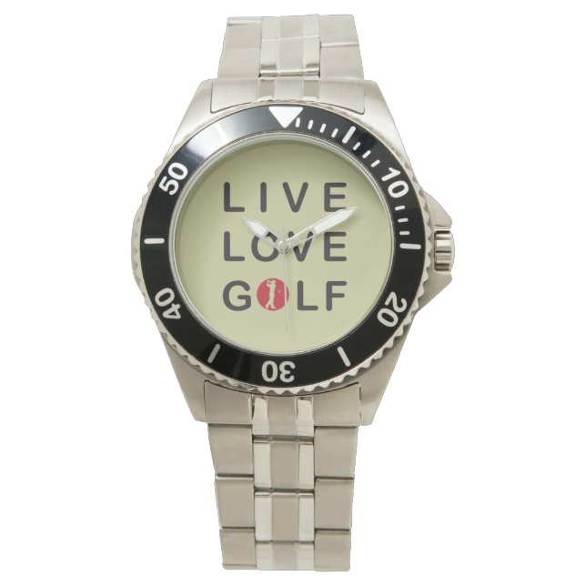 Live liefde golf horloge. horloge (Voorkant)