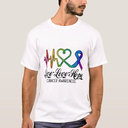 Live Liefde Hoop Kanker Bewustzijn Tshirt (Voorkant)