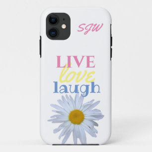 Live Liefde Lach leuk kleurrijk type wit iPhone 11 Hoesje