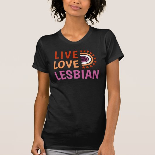 Live liefde lesbisch vieren diversiteit boho regen t-shirt (Voorkant)
