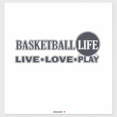 Live liefde spelen basketbal leven sticker (Vel)