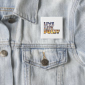 Live Life Fully Quote Vierkante Button 5,1 Cm (In situ)