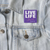 Live life houdt van Christelijke prijsopgave Vierkante Button 5,1 Cm (In situ)