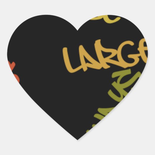 Live Life Large Word Art Print Hart Sticker (Voorkant)