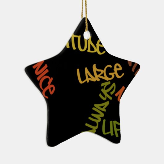 Live Life Large Word Art Print Keramisch Ornament (Rechts)