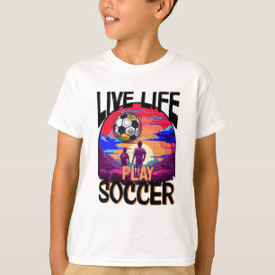 Live Life Speel Voetbal, Football Sport Jeugd Suns T-shirt