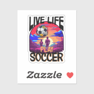 Live Life Speel Voetbal, Sunset Football Kinder Sticker