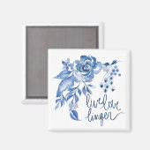 Live Linger | Blue Rose Floral Magneet (Voorkant / Achterkant)