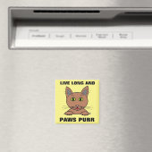 Live Long en Paws Spint Funny Magneet (Insitu (Vaatwasser))