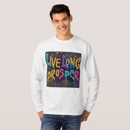 Live Long, Prosper - Star Sign Gesture T-Shirt (Devant entier)