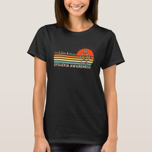  Live Love Accept Retro Sunset Dyslexia Awa T-shirt (Voorkant)